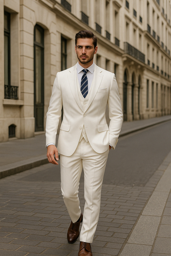 Veston et gilet de costume homme bleu marine, coupe moderne et élégante. Complément pour tenue formelle.