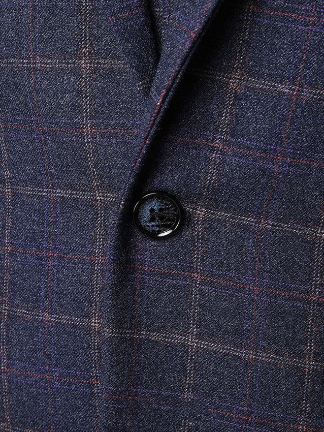 Costume homme classique 3 pièces à motif carreaux, parfait pour le bureau ou une cérémonie élégante.