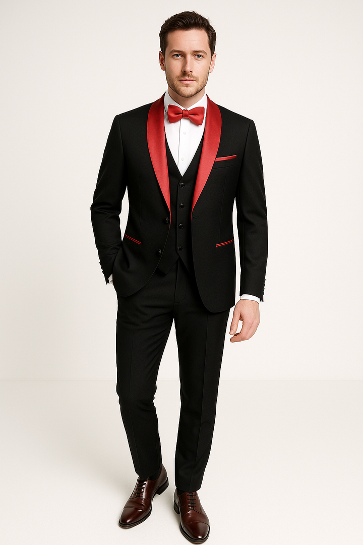 Costume homme formel 3 pièces slim fit, polyvalent pour mariage, affaires ou toute occasion exigeant un look chic.