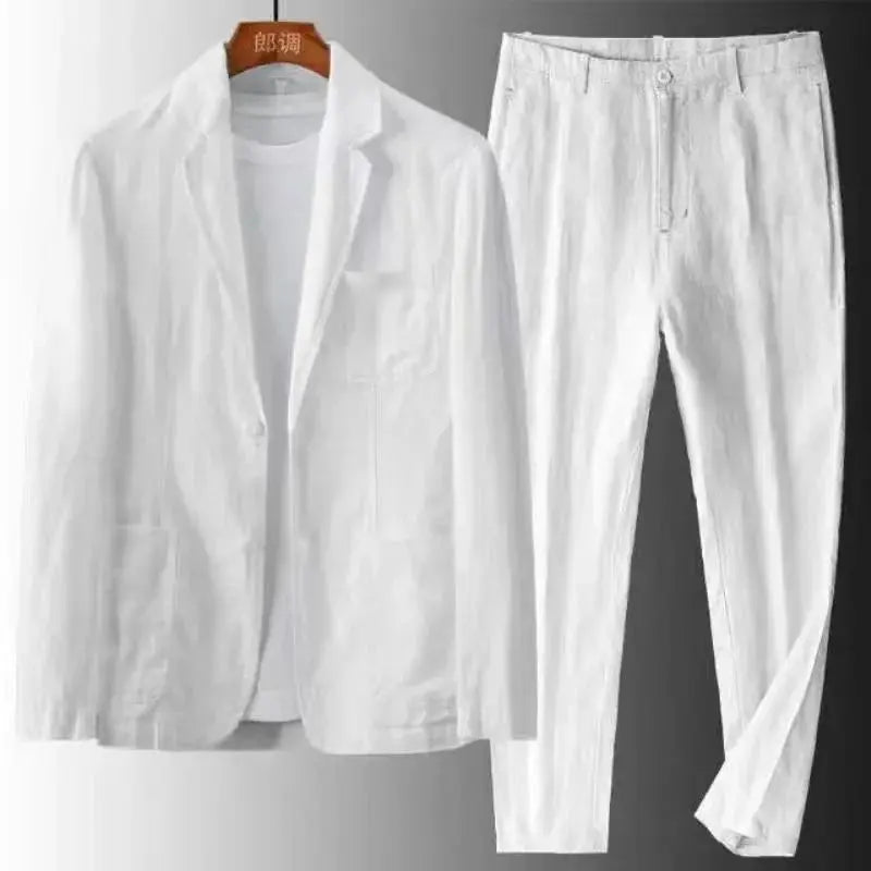 Costume homme chic 2 pièces pour mariage, cérémonie élégante. Tenue formelle raffinée, mode masculine.