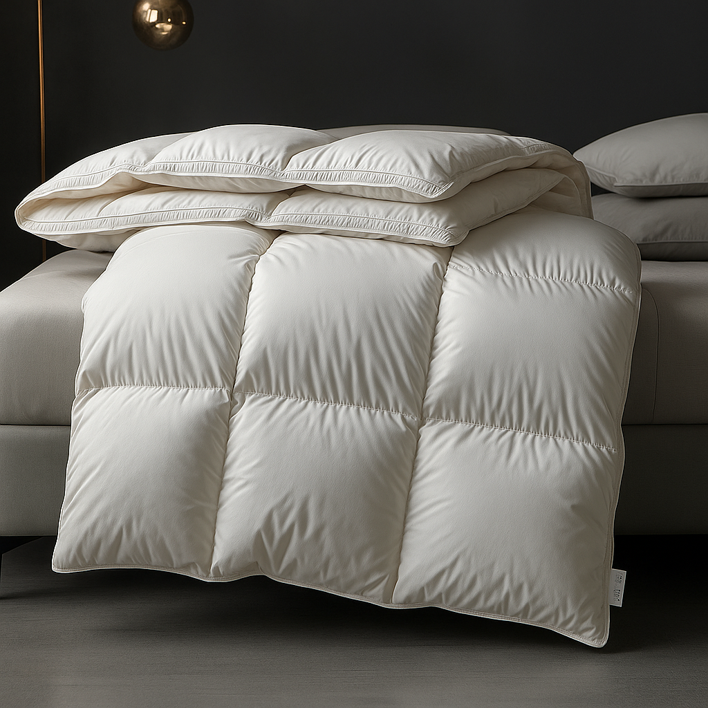 Couette luxe en duvet d'oie. Sommeil réparateur garanti.  Douceur et chaleur optimales.