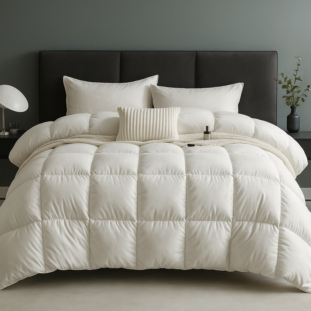 Couette luxe en duvet d'oie. Sommeil réparateur garanti.  Douceur et chaleur optimales.