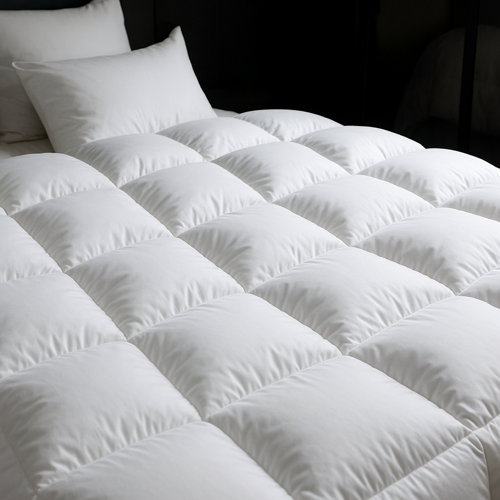 Couette luxe en duvet d'oie. Sommeil réparateur garanti.  Douceur et chaleur optimales.