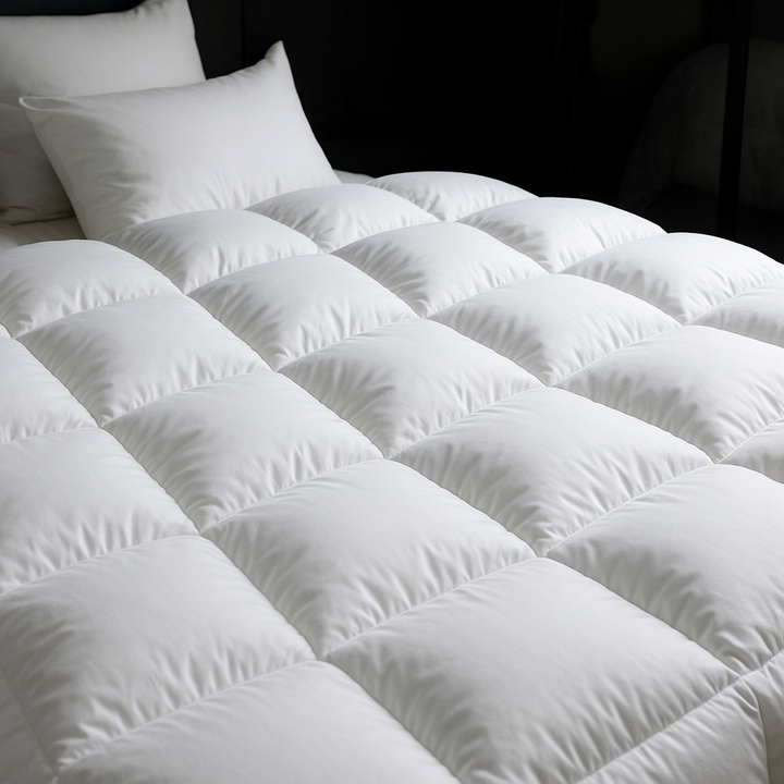 Couette luxe en duvet d'oie. Sommeil réparateur garanti.  Douceur et chaleur optimales.