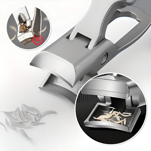 "Coupe-ongles compact en acier inoxydable, lame tranchante, design ergonomique pour précision et facilité de transport."