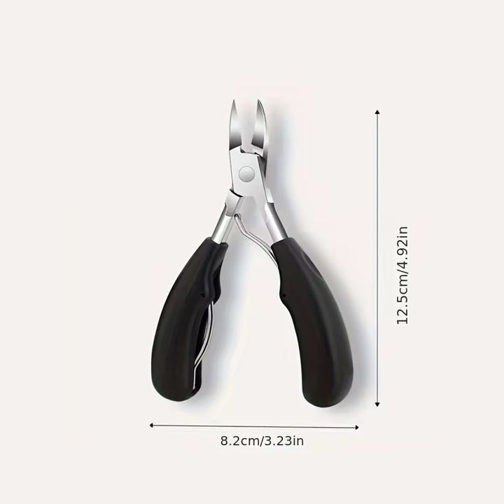 Coupe-ongles ergonomique acier inoxydable, lames précises pour ongles incarnés, taille compacte, confortable et durable.