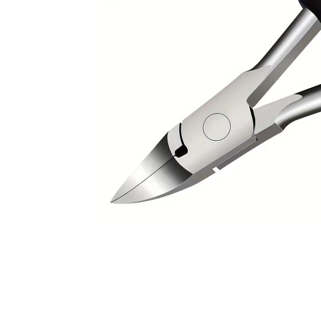 Coupe-ongles ergonomique acier inoxydable, lames précises pour ongles incarnés, taille compacte, confortable et durable.