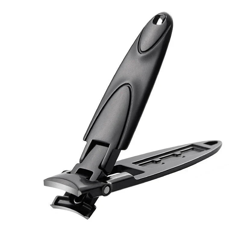 "Coupe-ongles ergonomique en acier inoxydable, design compact pour manucure précise et sans effort, confort antidérapant."
