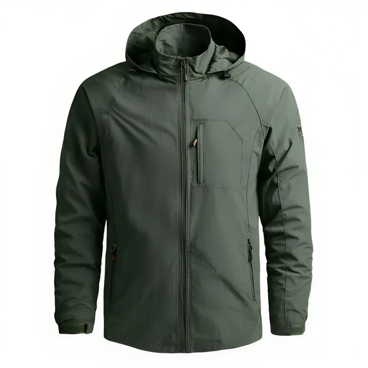 Coupe-vent homme imperméable, capuche.  Protection contre pluie et vent. Design moderne et élégant.
