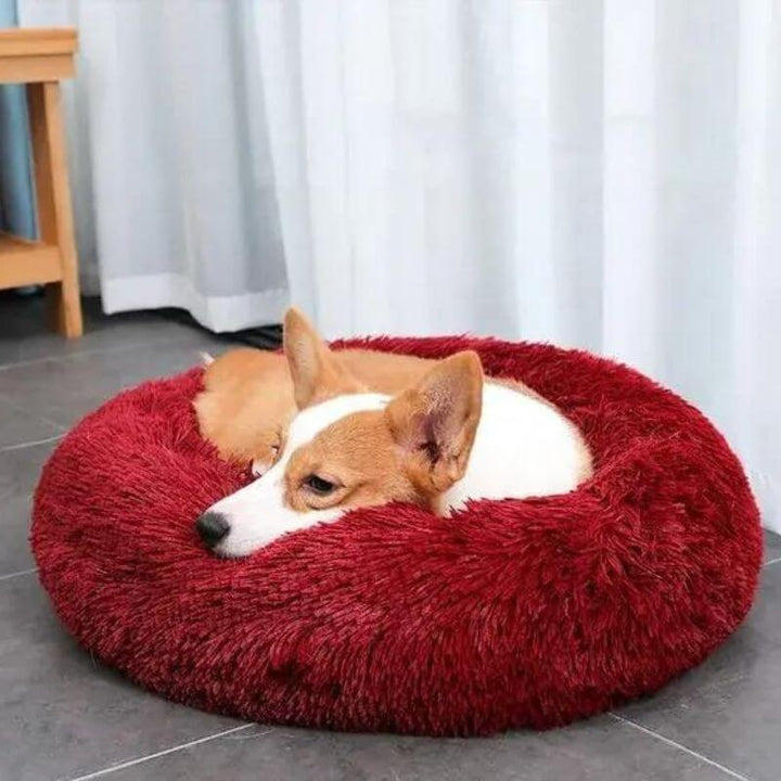 Coussin confortable pour chien, anti-stress.  Design apaisant, idéal pour un sommeil paisible.