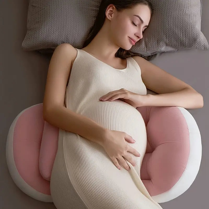 Coussin de grossesse ergonomique en U. Soutien dorsal optimal pour un sommeil confortable.