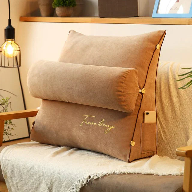 Coussin dorsal ergonomique coin, soutien lombaire, confort optimal, posture améliorée.
