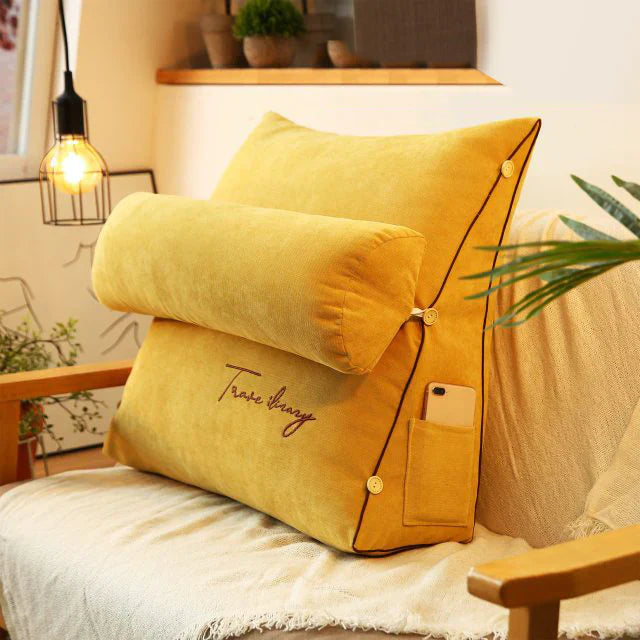 Coussin dorsal ergonomique coin, soutien lombaire, confort optimal, posture améliorée.