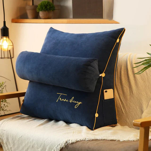 Coussin dorsal ergonomique coin, soutien lombaire, confort optimal, posture améliorée.
