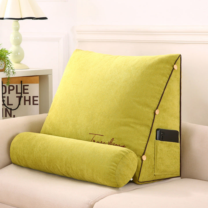 Coussin dorsal ergonomique coin, soutien lombaire, confort optimal, posture améliorée.