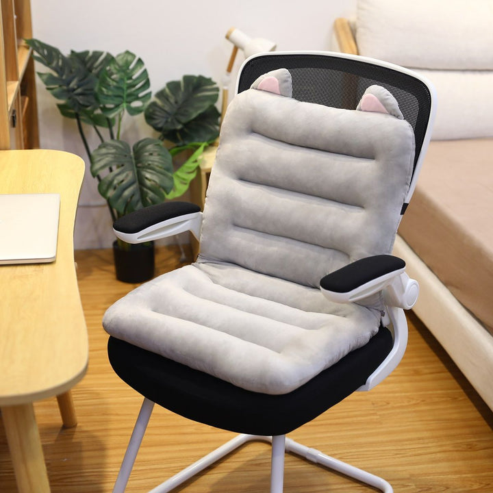 "Coussin orthopédique ergonomique, mousse mémoire, soulage dos, soutien ferme, idéal bureau/maison, gris clair"