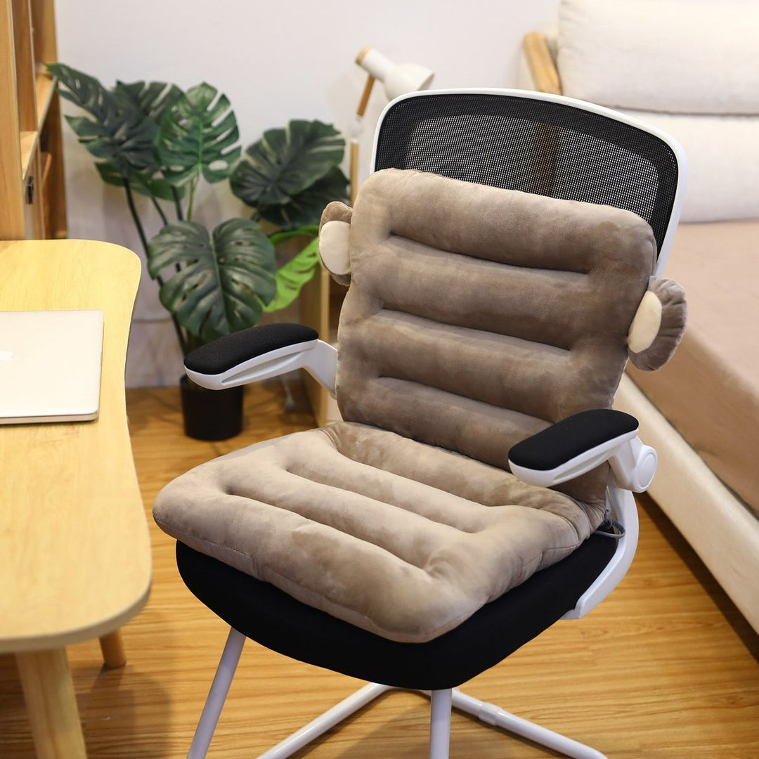 "Coussin orthopédique ergonomique, mousse mémoire, soulage dos, soutien ferme, idéal bureau/maison, gris clair"