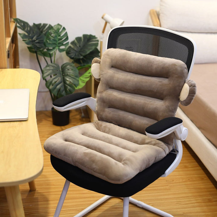 "Coussin orthopédique ergonomique, mousse mémoire, soulage dos, soutien ferme, idéal bureau/maison, gris clair"
