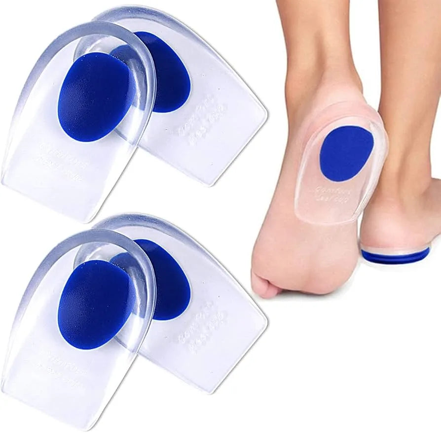 Coussinets de talon en gel orthopédiques unisexe pour chaussures, lot de 4, offrant amorti et soutien.