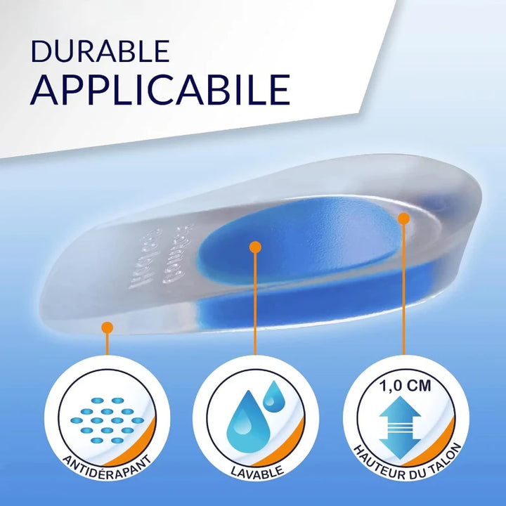 Améliorez votre marche avec ces coussinets de talon en gel orthopédiques. Soutien unisexe pour pieds fatigués.