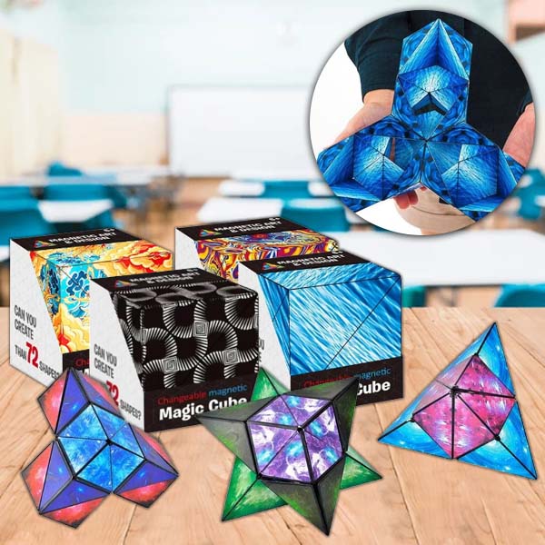 "Cubo puzzle créatif coloré en rotation, défi logique et ergonomique pour amateurs de stratégie."