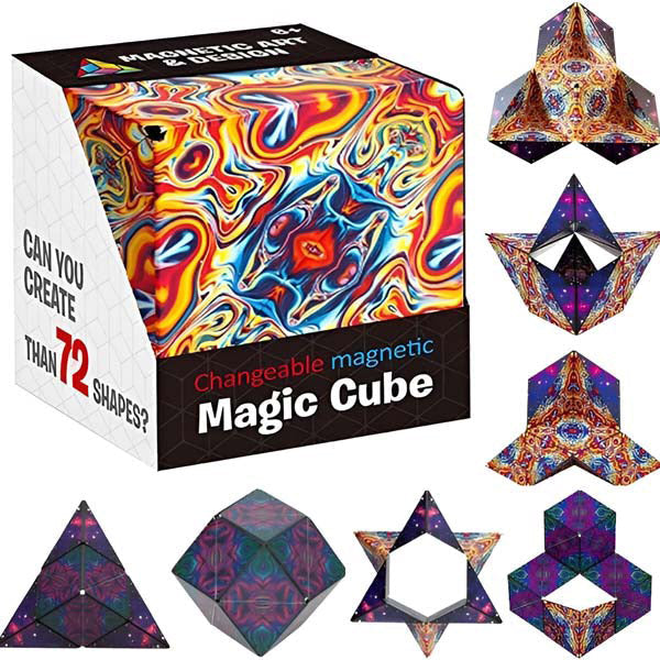 "Cubo puzzle créatif coloré en rotation, défi logique et ergonomique pour amateurs de stratégie."