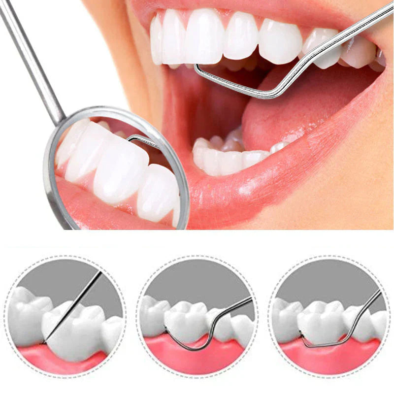 "Cure-dents réutilisables en acier inoxydable avec étui bleu, hygiénique et durable pour soin dentaire écologique."
