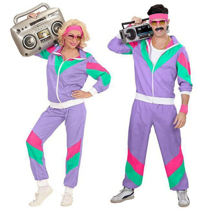 Déguisement années 80 disco femme. Costume rétro, look vibrant et coloré.  Parfait pour une soirée à thème.