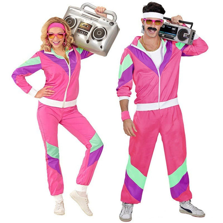 Déguisement années 80 disco femme. Costume rétro, look vibrant et coloré.  Parfait pour une soirée à thème.