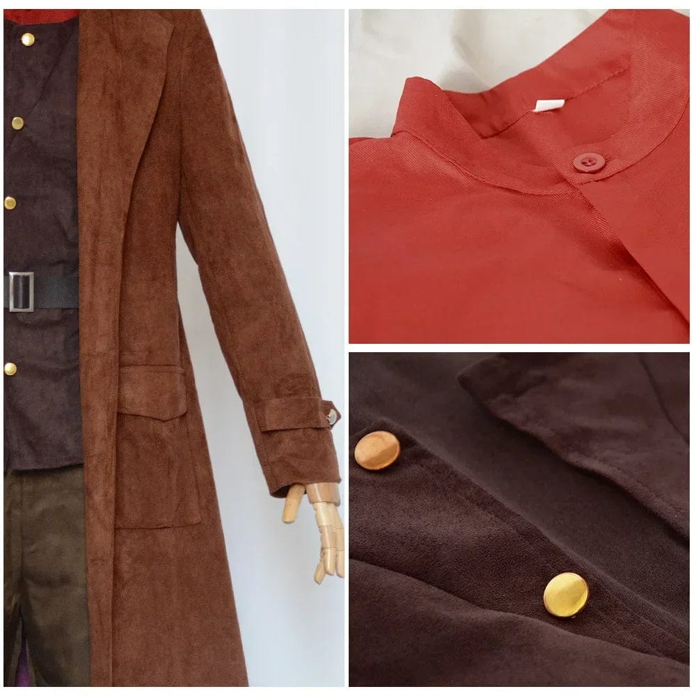 "Déguisement Hagrid 6 pièces avec robe longue brune, ceinture noire et accessoires pour fans de Harry Potter"