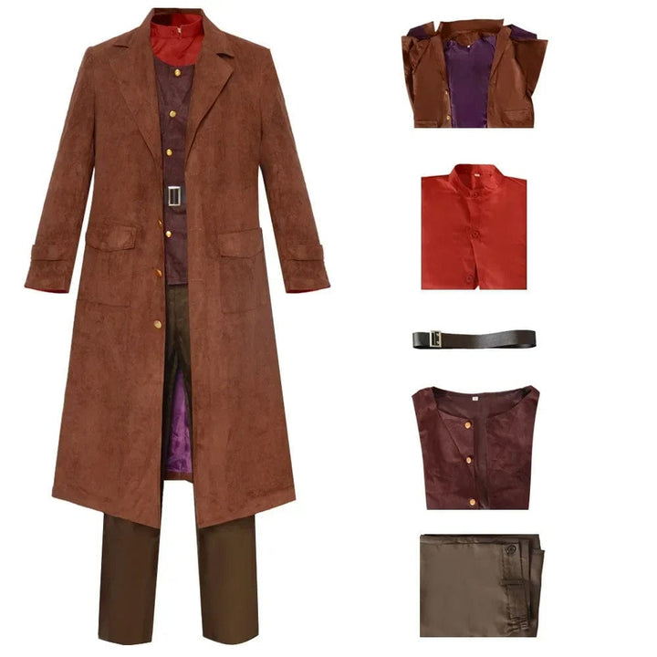 "Déguisement Hagrid 6 pièces avec robe longue brune, ceinture noire et accessoires pour fans de Harry Potter"