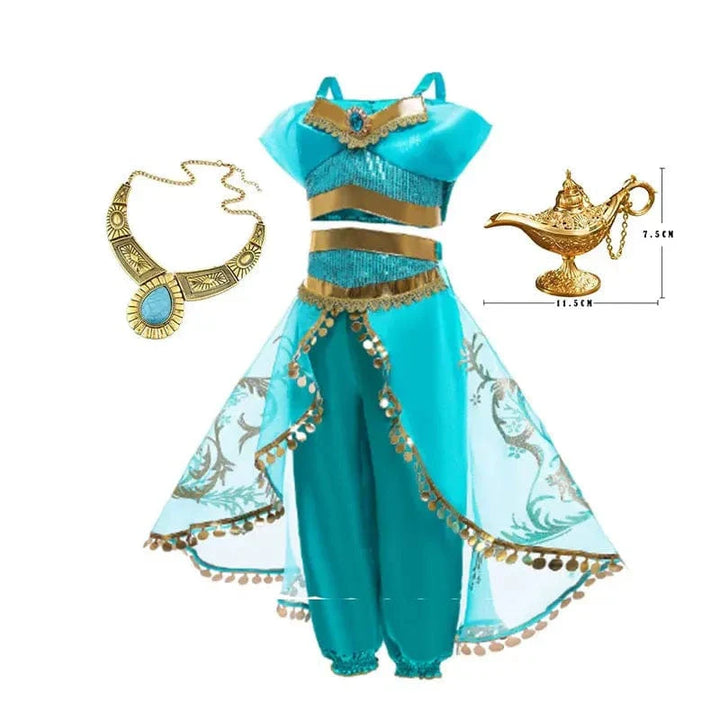 Déguisement princesse enfant: robe, couronne, accessoires. Costume complet luxe.
