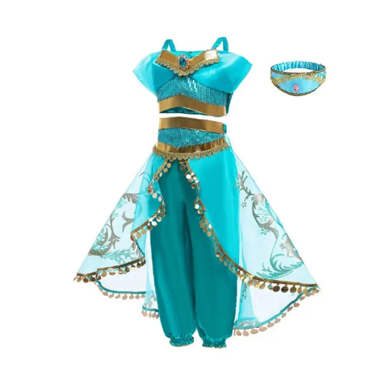 Déguisement princesse enfant: robe, couronne, accessoires. Costume complet luxe.