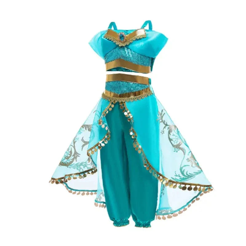 Déguisement princesse enfant: robe, couronne, accessoires. Costume complet luxe.