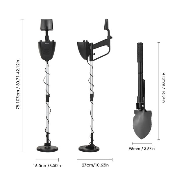 Détecteur métaux professionnel: kit complet pour trouver or, argent et trésors. Image haute résolution du détecteur.
