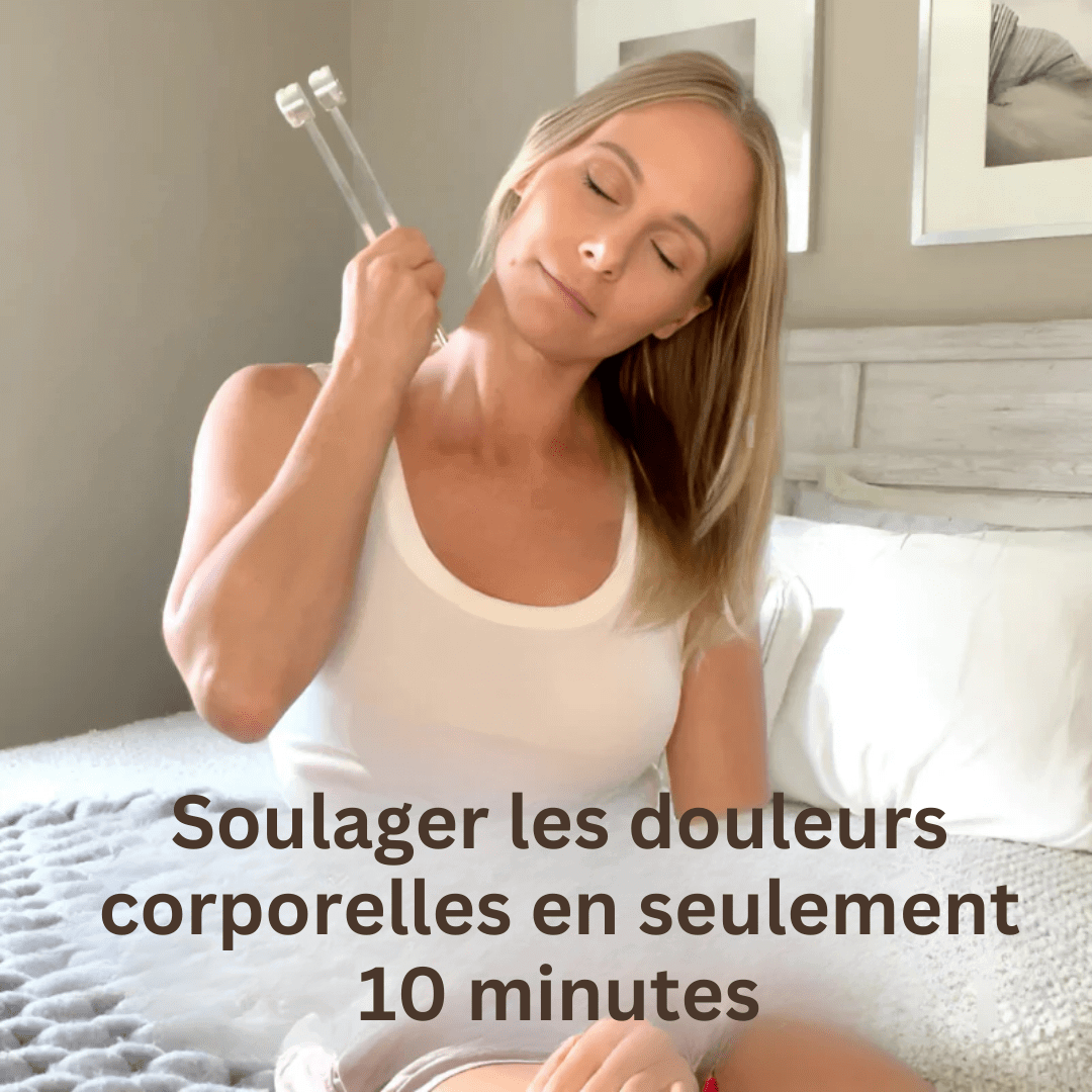 Diapason thérapeutique harmonique 128Hz en métal lisse, relaxation sonore pour bien-être et équilibre intérieur.