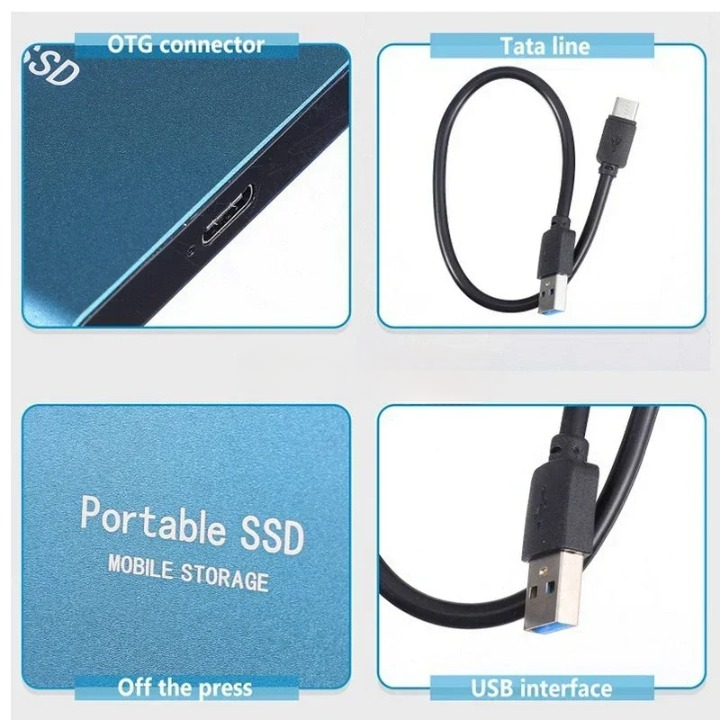 Performance et vitesse: SSD portable 2To avec interface USB-C pour stockage externe de nouvelle génération.