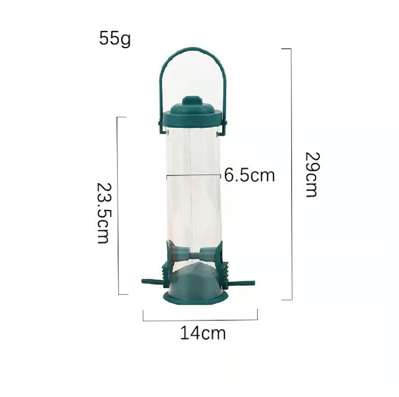 "Distributeur de graines robuste et antiecureuil pour jardin, design innovant garantissant l'accès uniquement aux oiseaux."