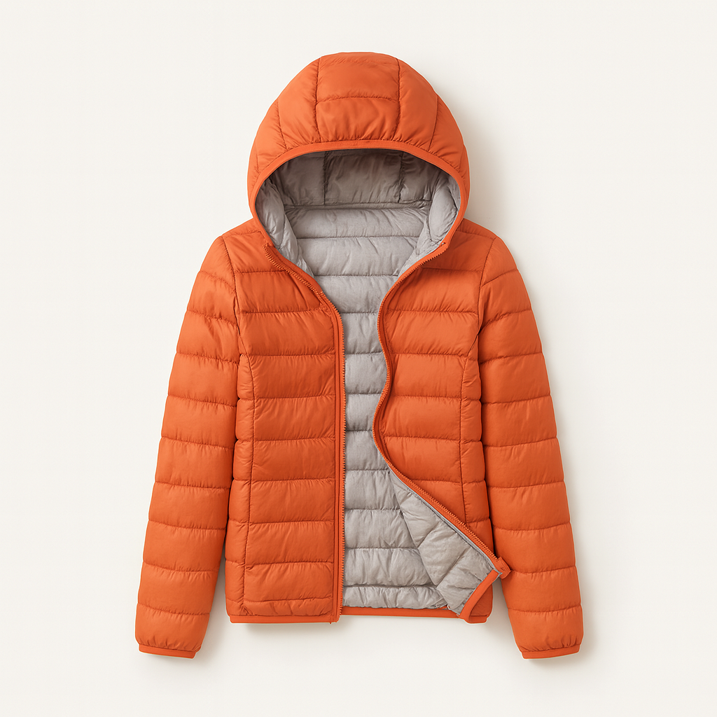 Doudoune femme confortable, douce et légère, idéale pour les froides journées d'hiver. Veste chaude.