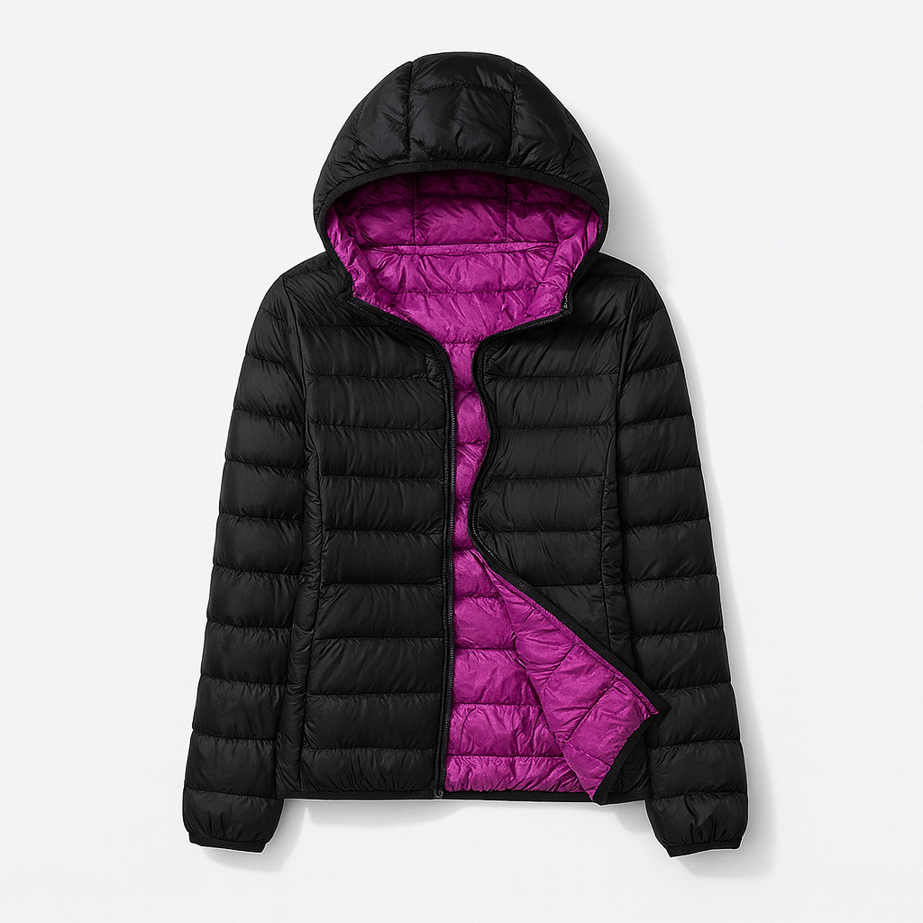 Doudoune femme coupe régulière, unie, parfaite pour l'extérieur en hiver. Chaleur et protection.
