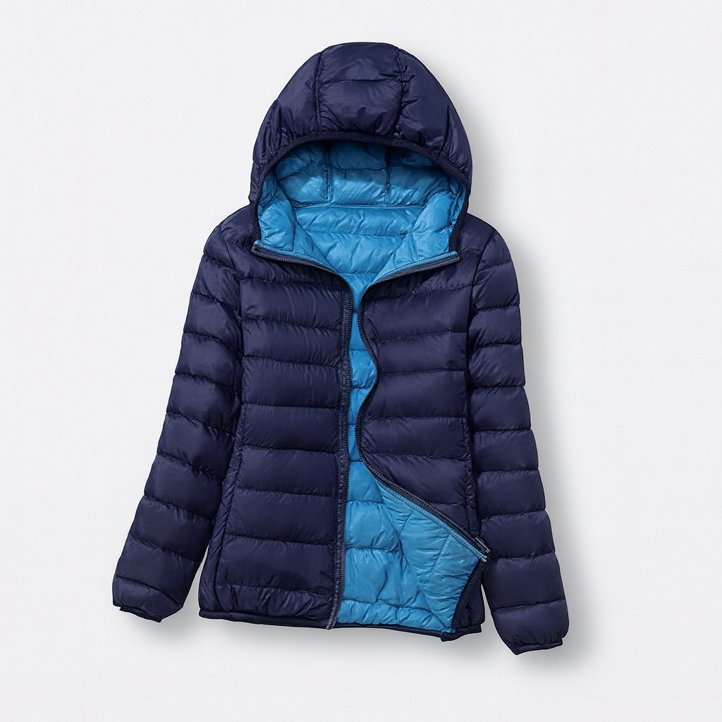 Veste matelassée femme à capuche, design moderne et chaleur garantie pour l'hiver. Mode femme confortable.