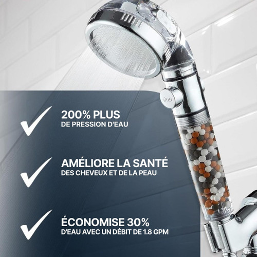 Pommeau De Douche Haute Pression Filtrant - Relaxation et Effet Bénefique