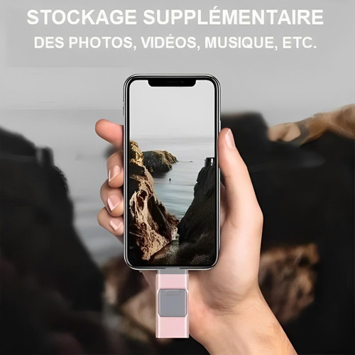 Clé USB 4-en-1 pour iPhone et Android, 128GB à 32GB