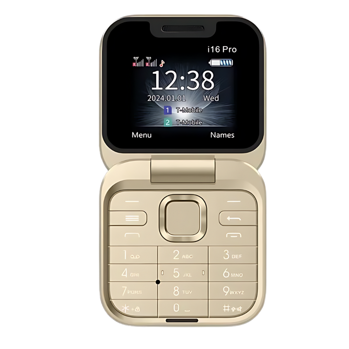 Téléphone portable pliable Dual Sim

 -I16 Pro/Doré - Ozerty