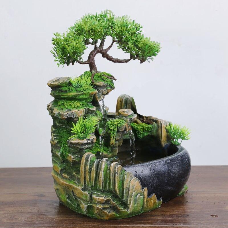 Elegant tabletop cascading water fountain.  Feng Shui design promotes serenity and prosperity.  Home décor.
