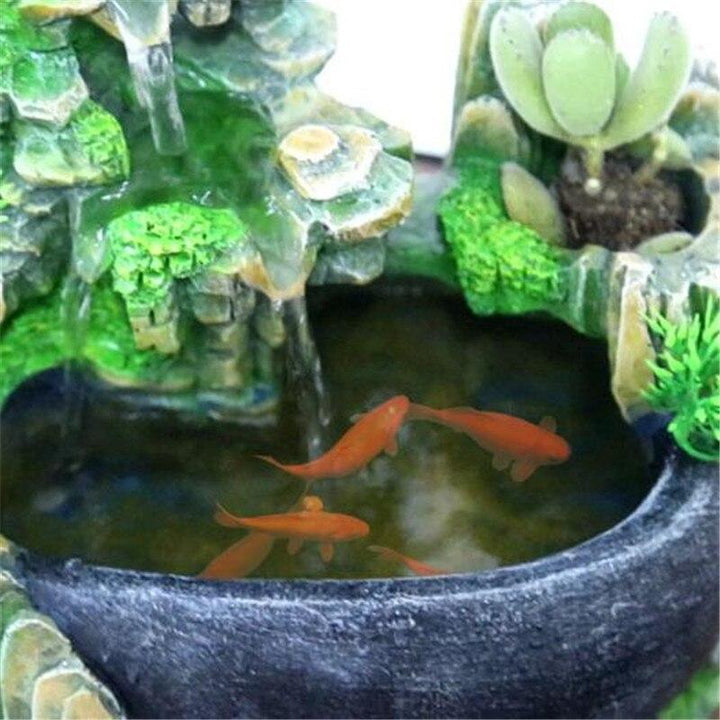 Elegant tabletop cascading water fountain.  Feng Shui design promotes serenity and prosperity.  Home décor.