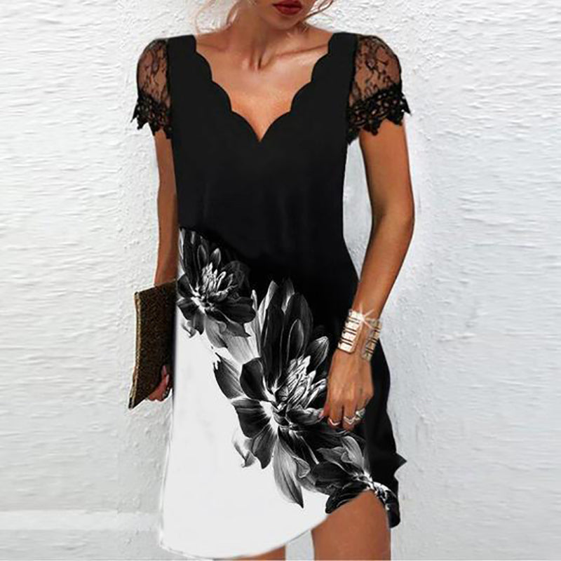 "Élégante robe Amara scintillante d'été, avec dentelle et coupe chic, pour occasions spéciales, disponible en couleurs variée