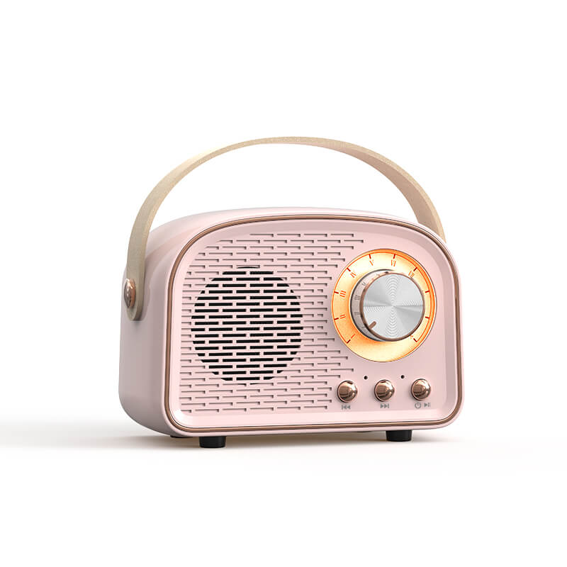 Enceinte Bluetooth vintage, son rétro, radio FM intégrée. Design compact et élégant.
