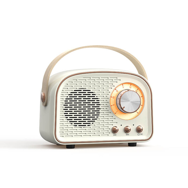 Enceinte Bluetooth vintage, son rétro, radio FM intégrée. Design compact et élégant.