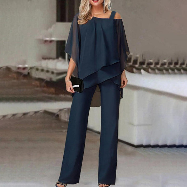 Ensemble coordonné 2 pièces femme élégant, idéal pour soirée ou cérémonie. Tenue chic et confortable en polyester.